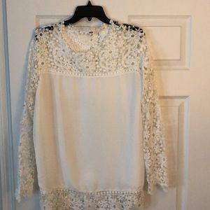 Long-sleeve white blouse